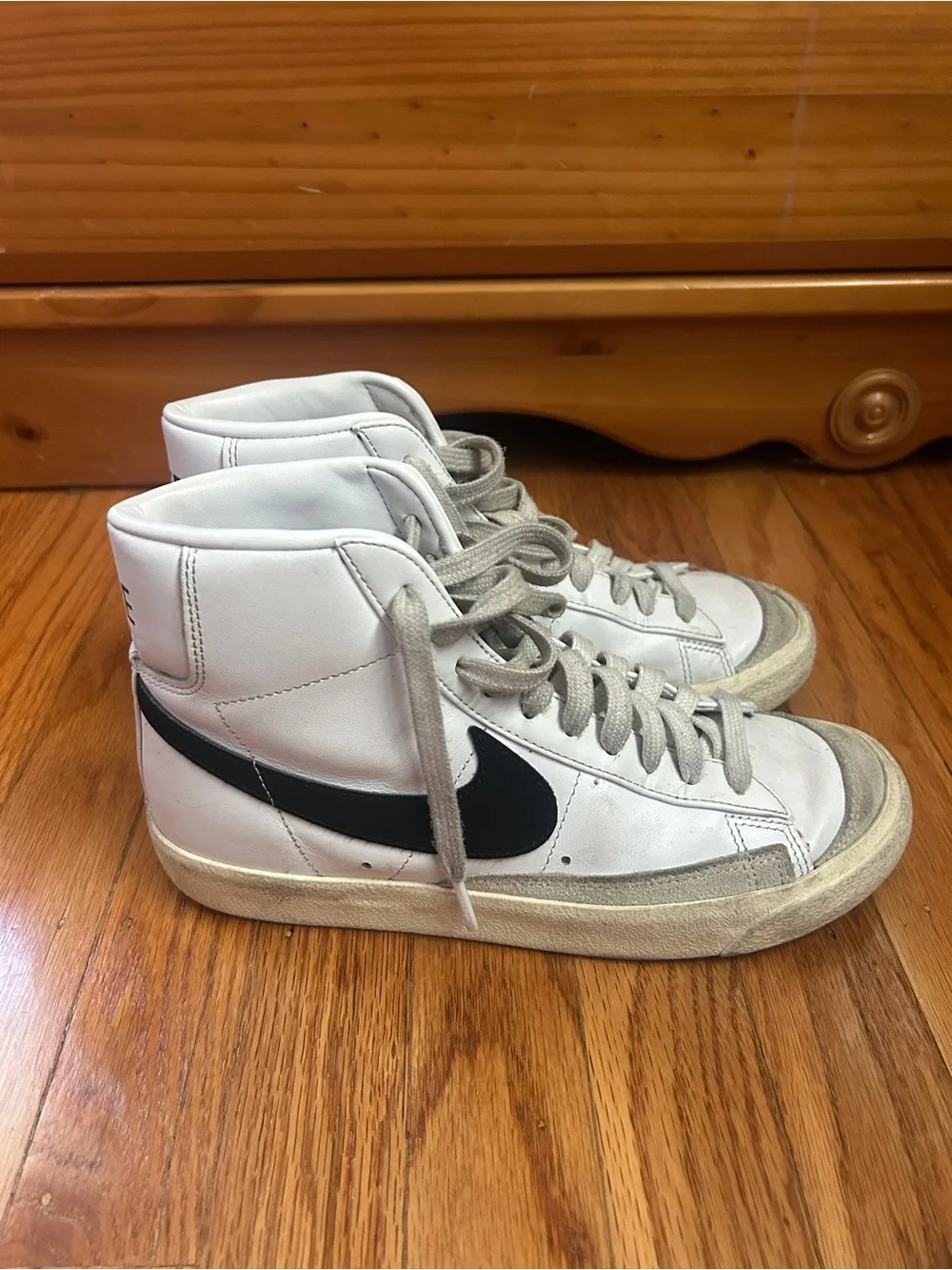 Nike Women’s White Nike Blazers with Black Swoosh
